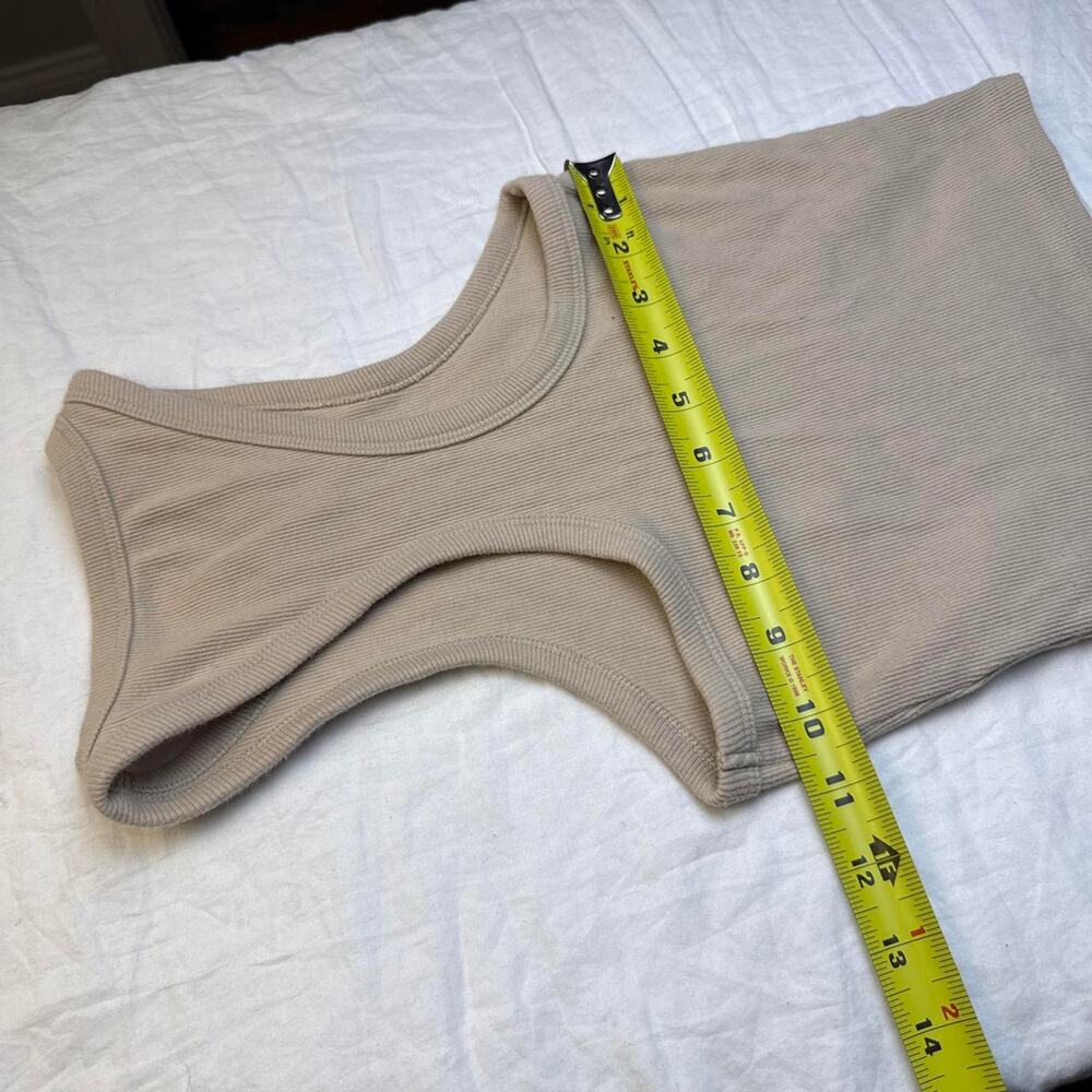 Abercrombie high neck ribbed tan tank top slightly cropped “soft rib” - XXS - Picture 7 of 8
